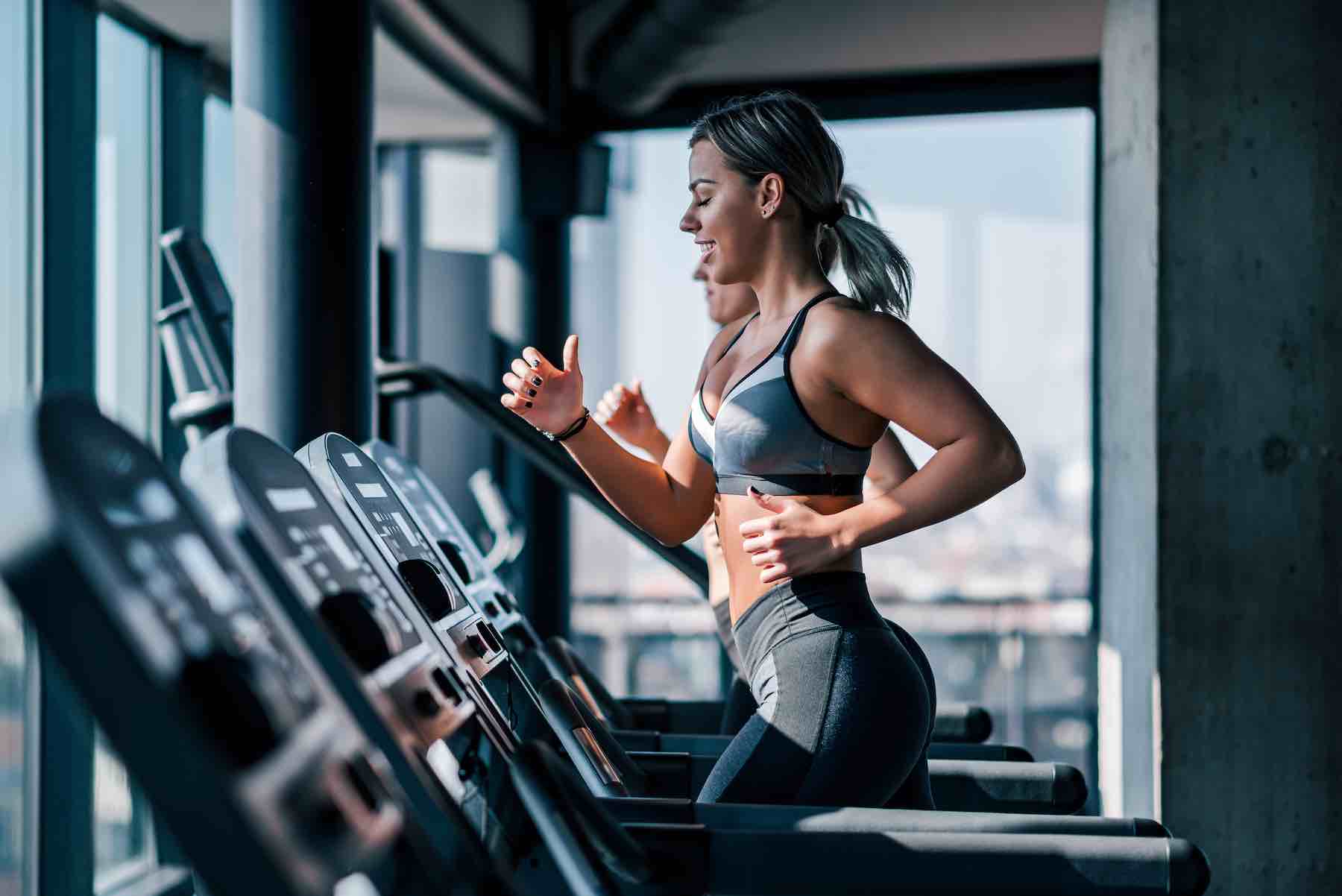 Cardio workout on a treadmill.
